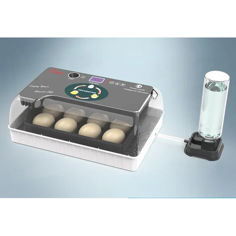 

Умный инкубатор с автоматическим переворотом на 12 яиц, миниатюрный, для домашнего использования, для выведения цыплят, с контролем температуры и влажности