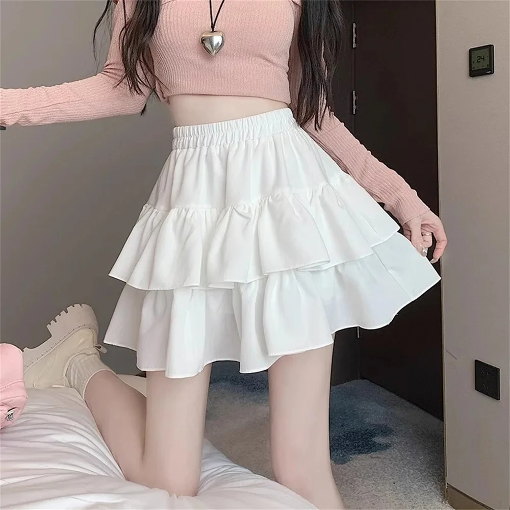 

Белая мини-юбка Sweet Girl's Princess в корейском стиле Y2K, многоярусная, в балетном стиле, с эластичной высокой талией, юбка-шорты, универсальная
