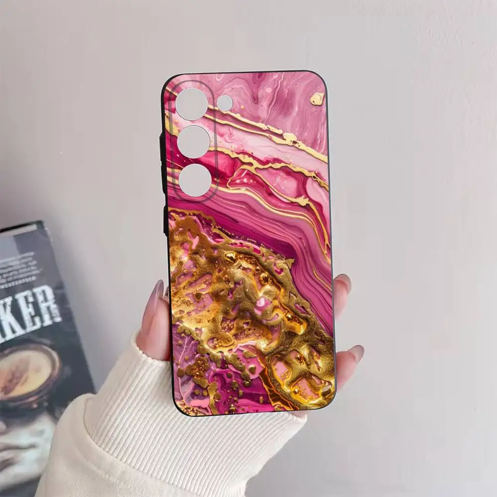 Marble Art Fashion Pattern  Phone Case For Samsung Galaxy A73,91,80,72,51,53,52,71,22,5G,Note,J7,8,9 Soft Black Cover