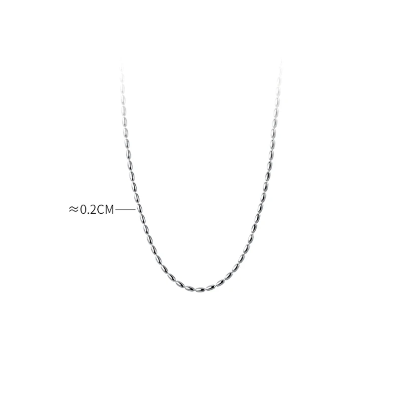 MIQIAO Strand Necklace For Women Jewelry On The Neck Rice Beads Chain Necklace For Women Platinum Color Female Sexy Accessories