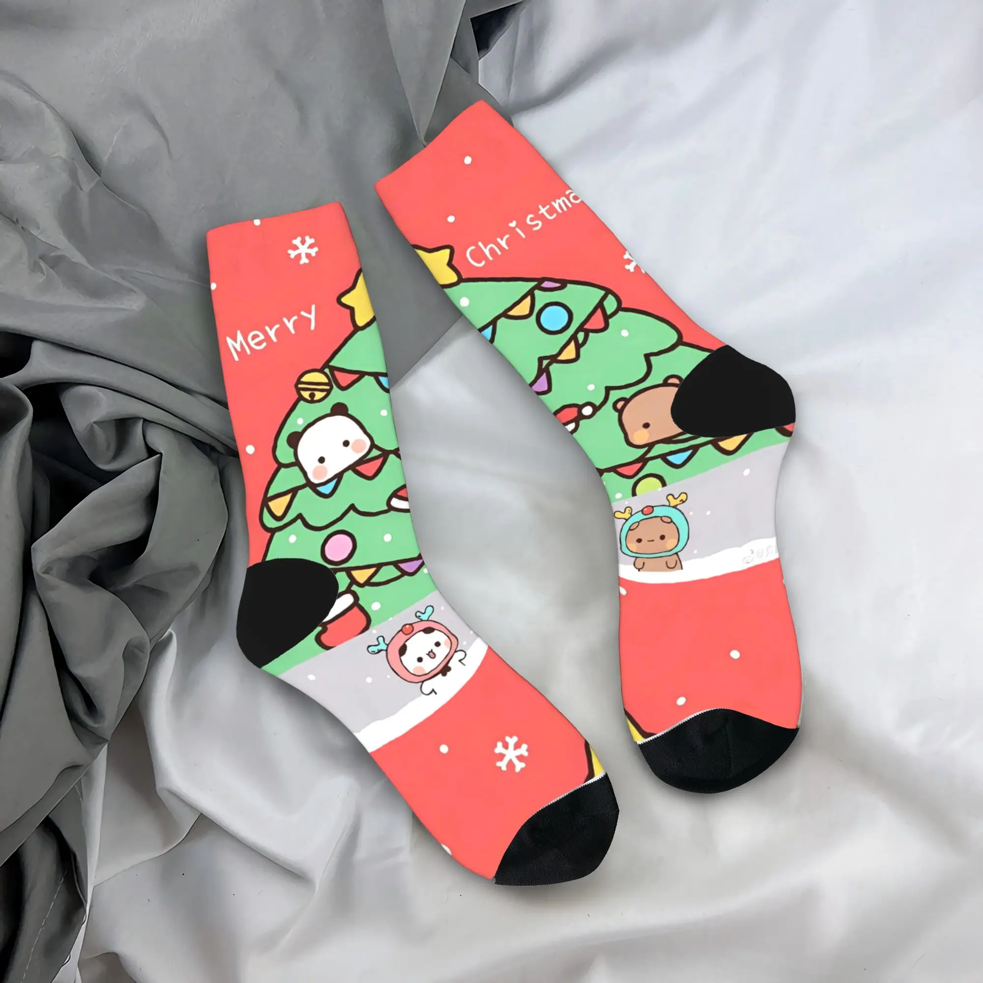 

Рождественские носки Bubu Dudu, чулки с узором, противоскользящие мужские носки унисекс, высококачественные осенние модные спортивные носки для бега