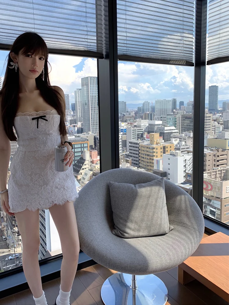 

Элегантный кружевной комбинезон Ele Pure Desire с завязками, осенняя новинка 2024, облегающий, с короткими штанинами