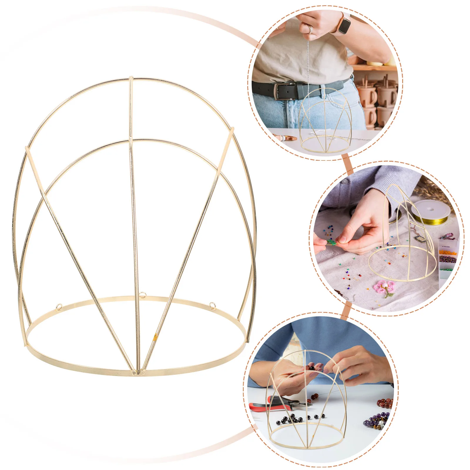 إطار التاج الصيني التقليدي غطاء الرأس القديم الذهبي صنع ملحقات تاج الشعر عرض موقف خوذة الرف DIY بها بنفسك