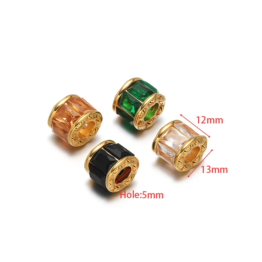 3 قطعة الفولاذ المقاوم للصدأ البيضاوي الزركون برميل الخرز خزر عازل DIY بها بنفسك مجوهرات للبنات النتائج قلادة سوار أقراط مكونات السائبة