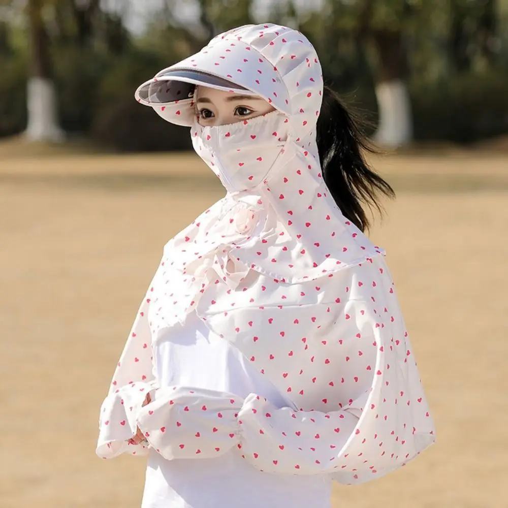 Outdoor Shawl Sun Hat Sunscreen Lenses Full Face Sun Shading Cap Breathable Sun Protection Neck Protection Hat Cycling