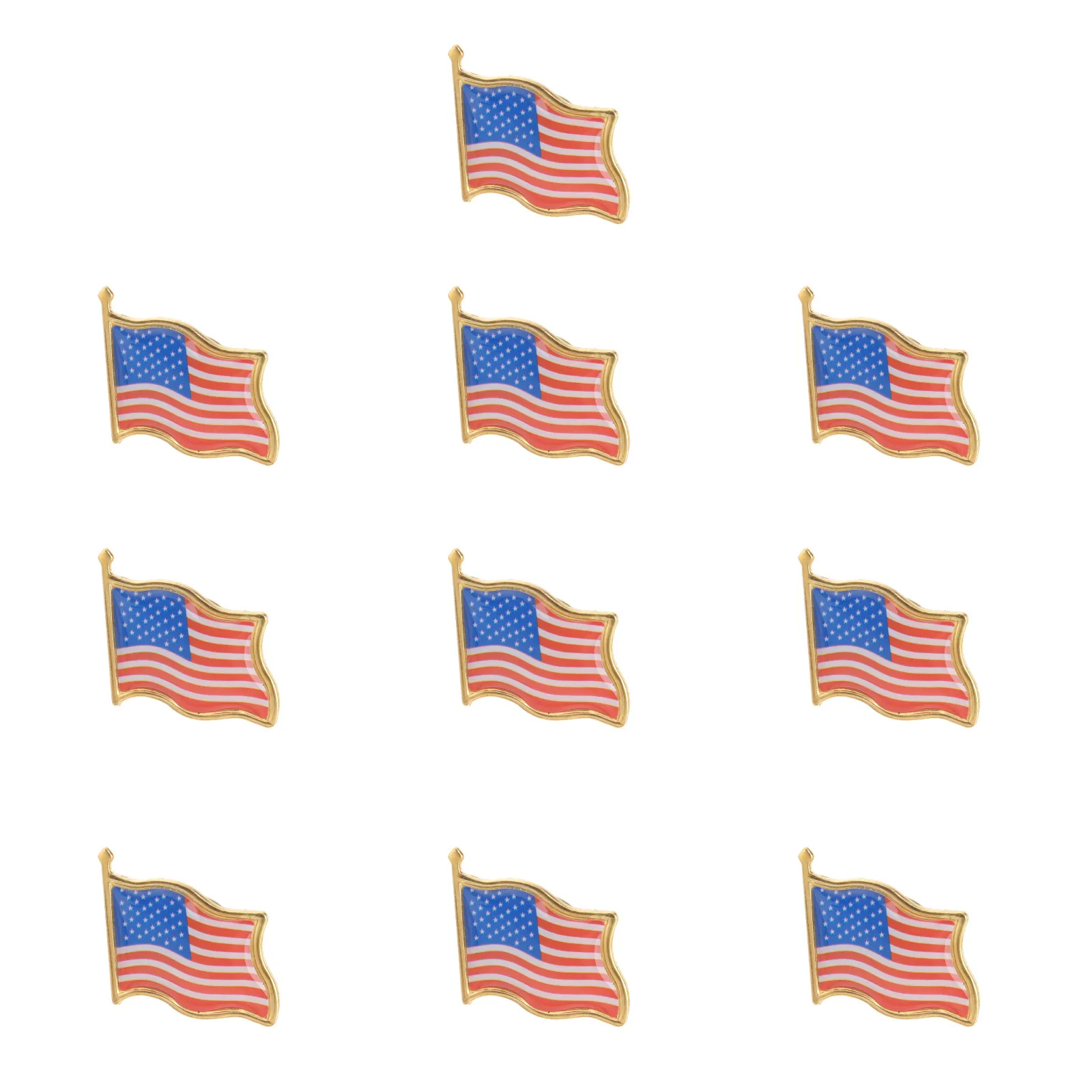 Metal American Flag Usa Flag Brooch For Lapel Pin For Jacket Office Worker Hat Tie Nament Anti Lightweight