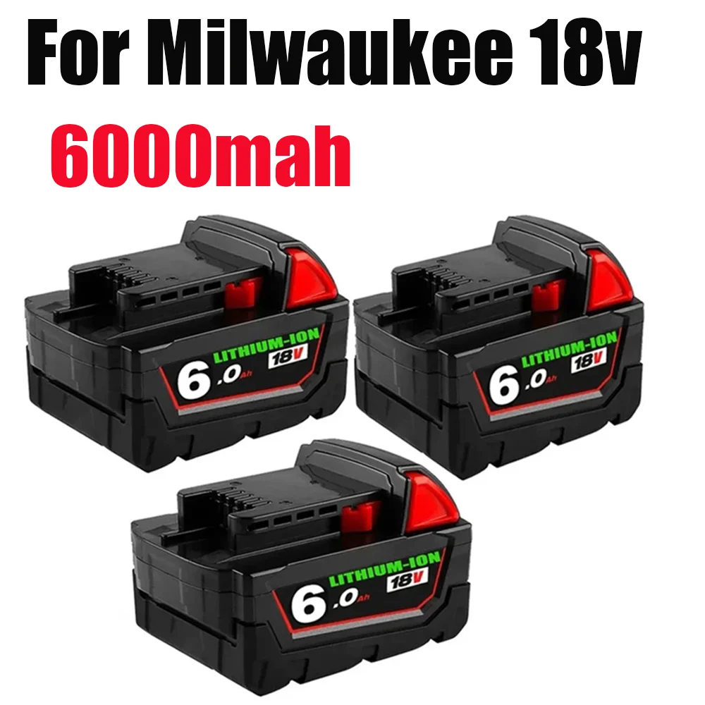 

Baterias recarregáveis para Milwaukee M18B5 XC, bateria do íon de lítio, carregador, 18V, 9.0 Ah, 6.0 Ah, 12.0Ah, 12V ~ 18V