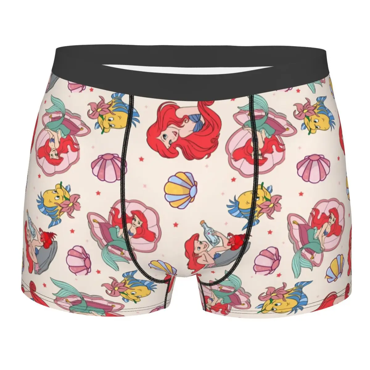 

Custom The Little Mermaid Underwear Men Printed Princess Ariel Boxer Briefs Shorts Panties Breathable Underpants