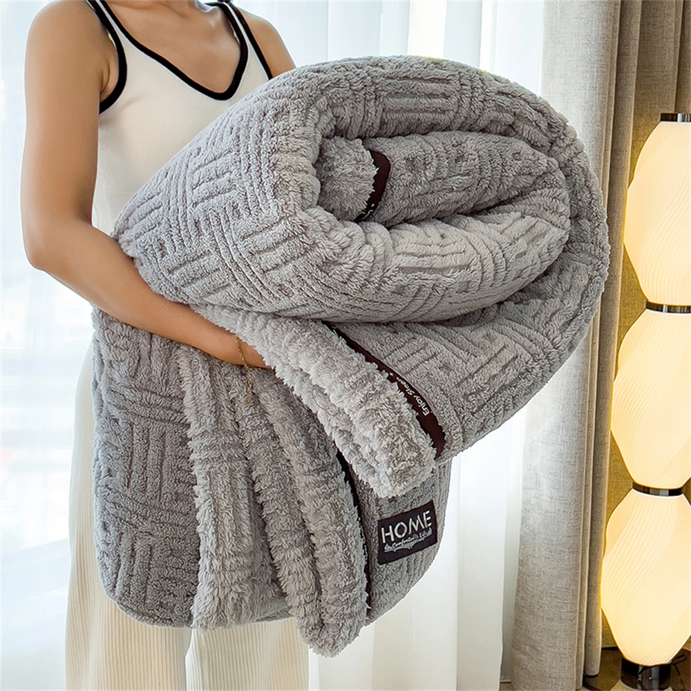 

Winter Luxury Coral Velvet Blanket Office Shawl Thicken Luxury Air Conditioning Nap Sofa Blankets Home Soft Breathable Bed Cover