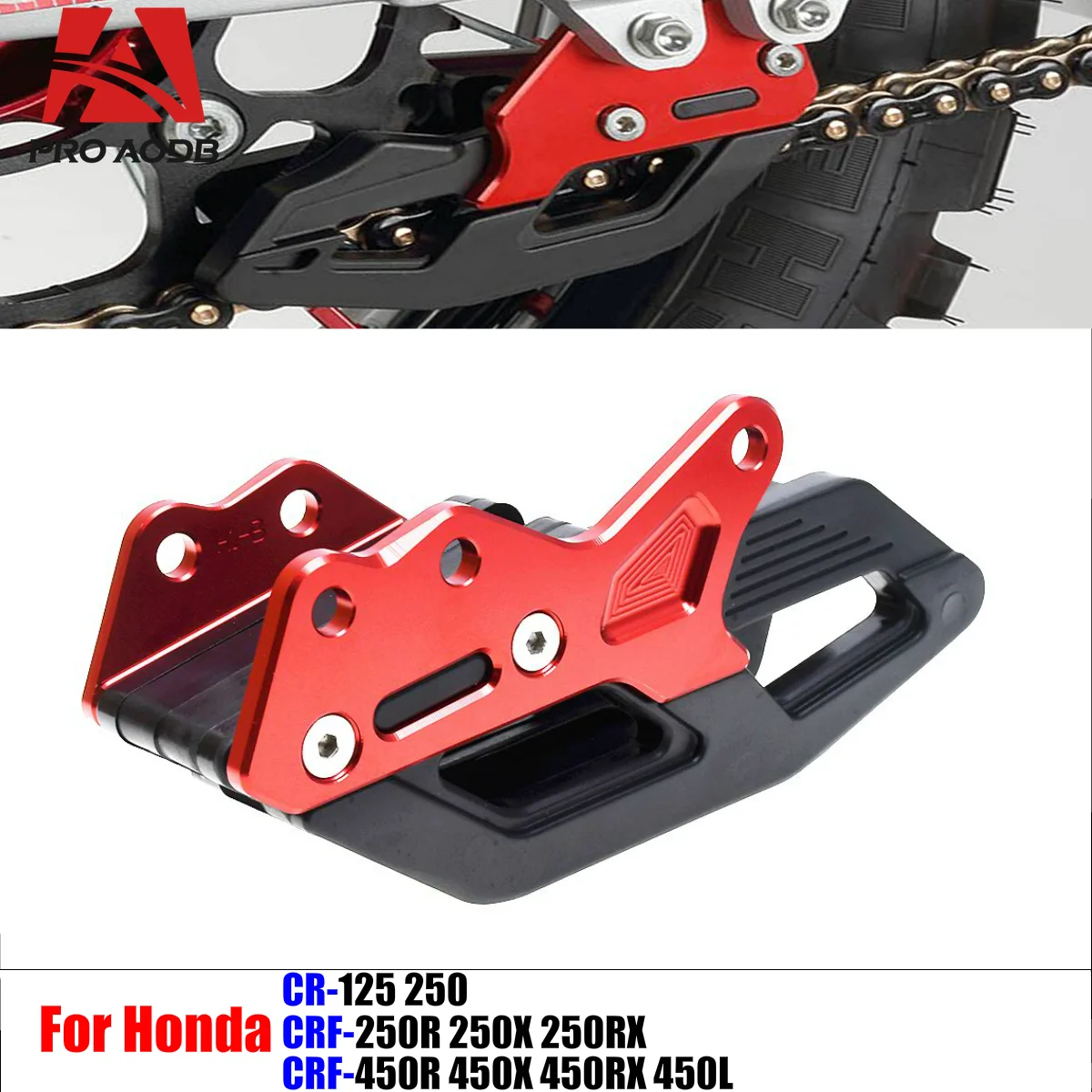 

Stylish and Functional Motorcycle CNC Chain Guide Guard For Honda CRF250R 450R CR125 250 CRF250RX 450RX 250R 450R 2005-2021
