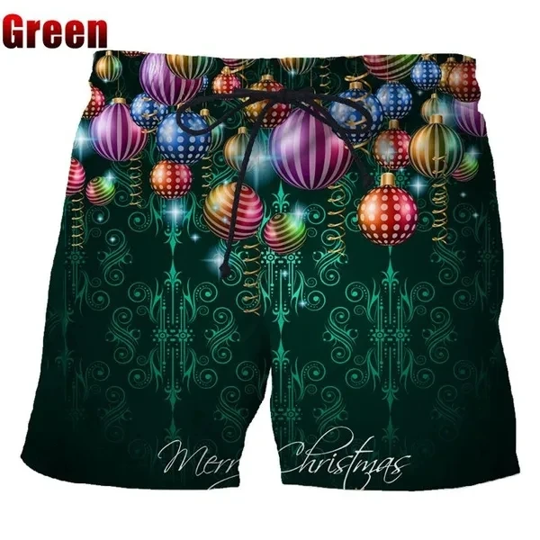 New Fashion 3D Print Christmas Shorts For MenPersonality Hip Hop Cool Beach Shorts Streetear Christmas Gift Bermuda Masculino