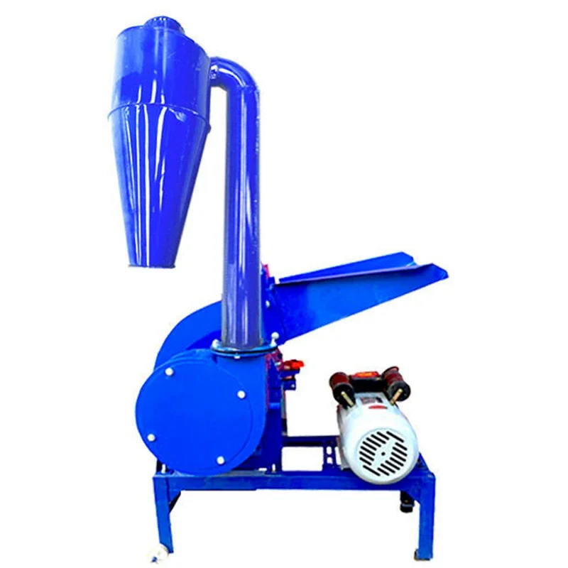 

350 Feed Hammer Mill 220V/380V Small Home Electric Animal Grinding Machine Corn Straw Processing DIY Make Powder Chips Crusher