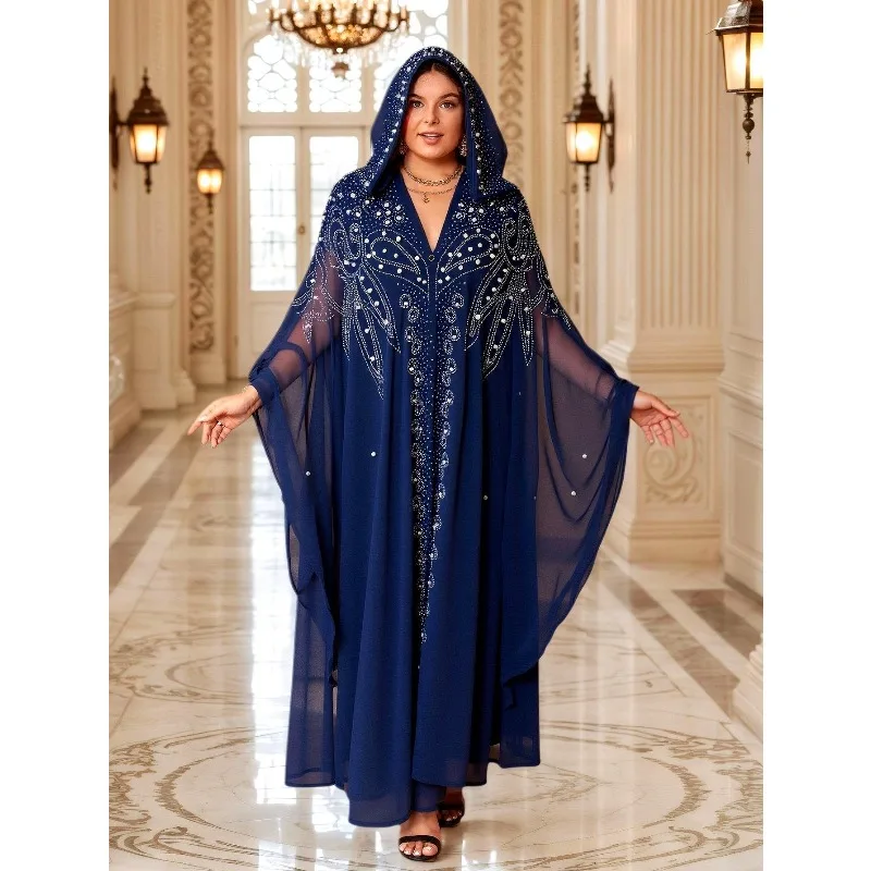 

Dubai African Dresses For Women Plus Size Boubou Nigerian Clothes Ankara Dashiki Long Dress Embroidered Kaftan Robe Djellaba