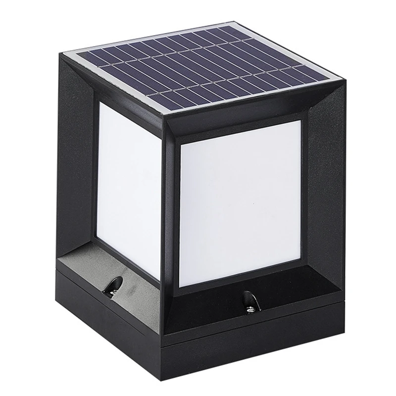 LED Solar Column Headlight Solar Powered Pillar Lamp Outdoor Waterproof Wall Light For Courtyard Landscape Garden