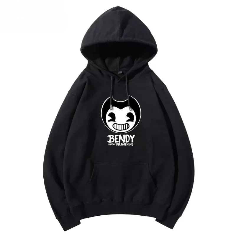 Bendy and The Ink Machine Hoodie Game Character Print Pullover Sweatshirt Unisex Streetwear Hooded Tops for Men Women Game Fans