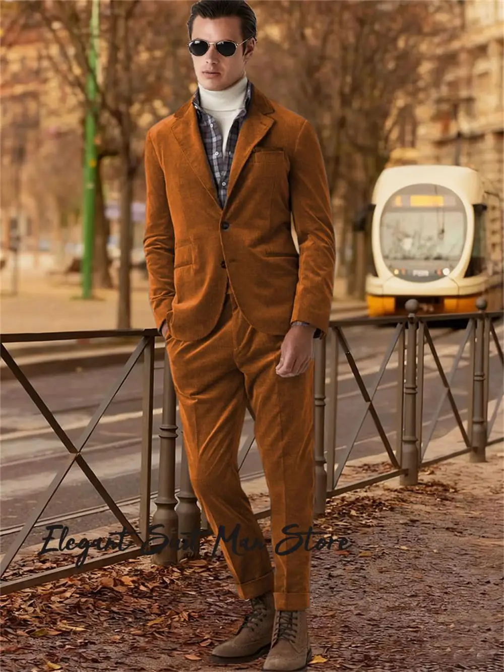 

Вельветовый винтажный мужской костюм в британском стиле (куртка + брюки), осенне-зимняя деловая повседневная вельветовая куртка, вельветовые брюки