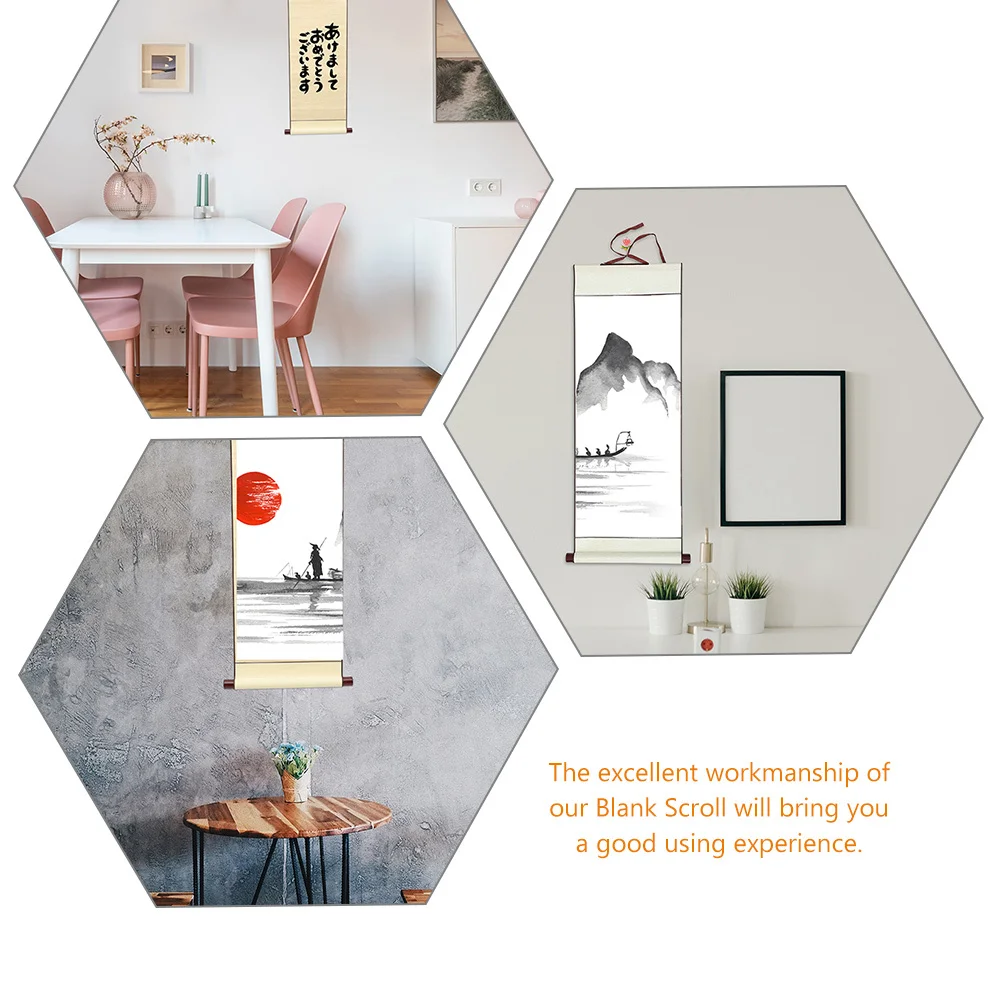 

2Pcs Reliable Calligraphy Blank Scroll Premium Paper Chinese Calligraphy Set Art Wall Scroll Home Supplies Multi-Function