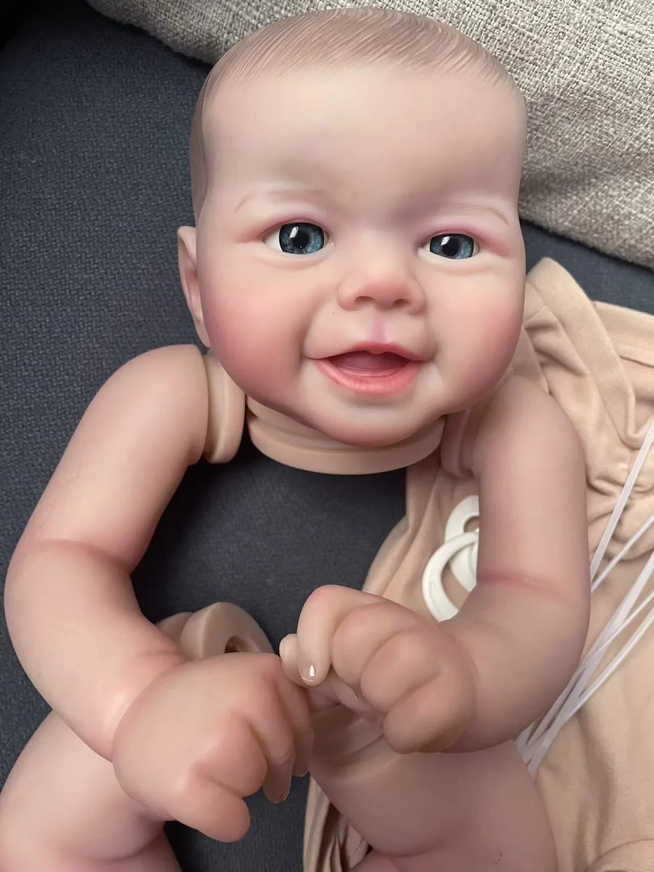 Emmy Reborn Doll Kit 19inch Soft Lifelike 3D Skin Multiple Layers Painting Doll Parts Visible Veins With Hand Draw Hair