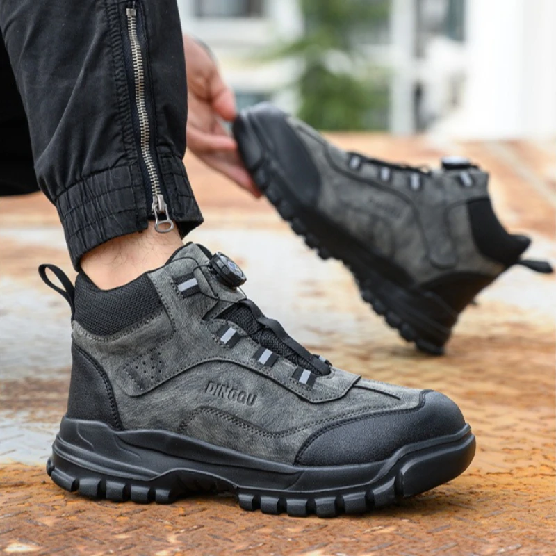 

Высокие рабочие защитные ботинки со стальным носком, водонепроницаемые, для походов и работы, с защитой от ударов и проколов, неразрушимые