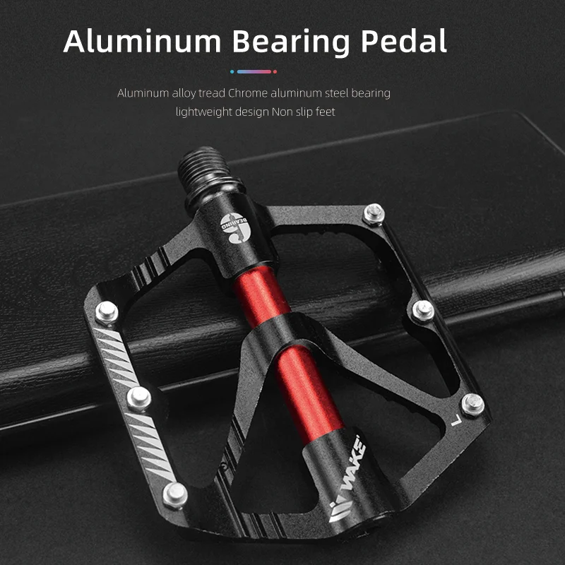 Wake Mountain Bicycle Pedal Accessories 3 Bearing Seal Ultralight Footboard Aluminum Bike Pedals Anti Slip for MTB Road Bike