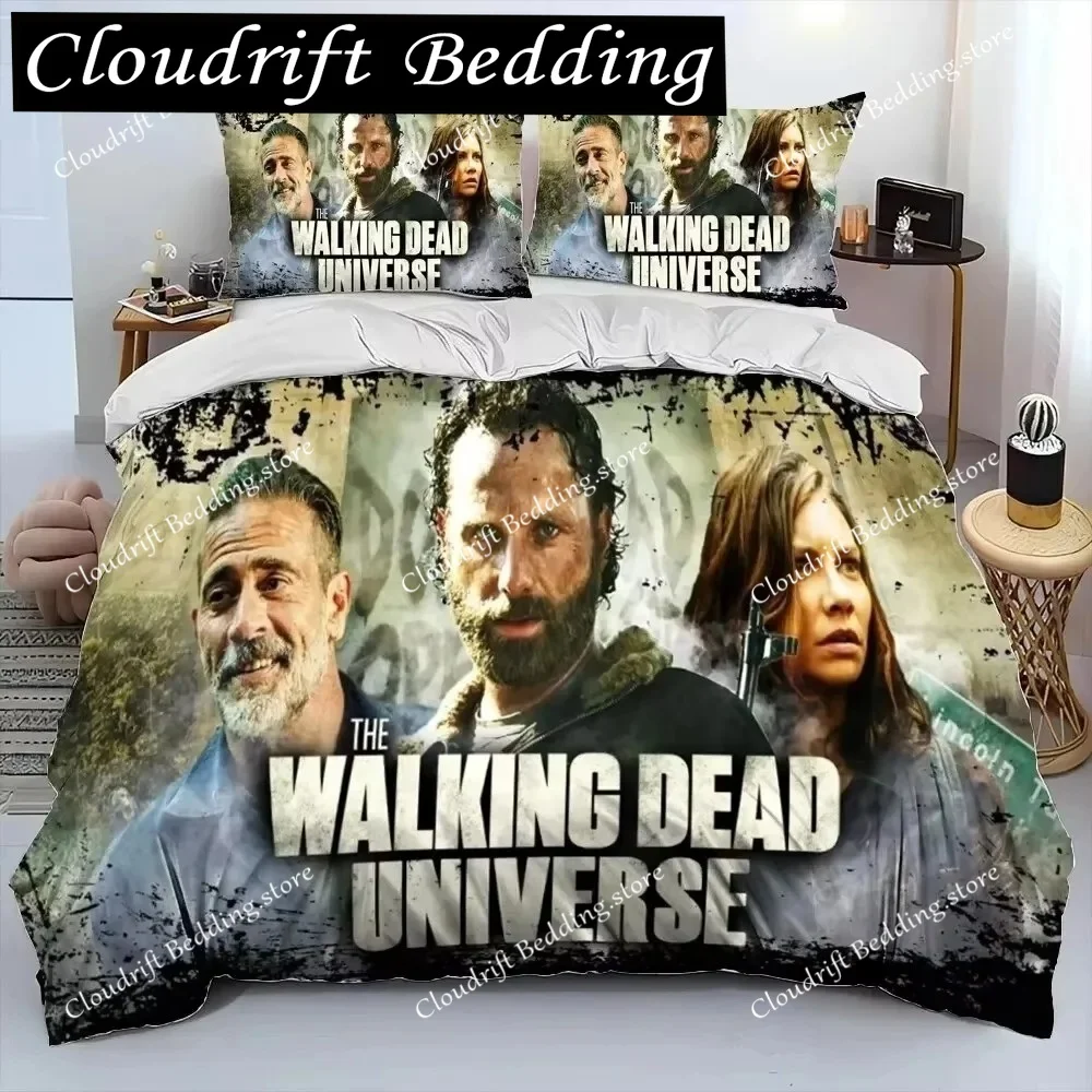 

Horror TV The Walking Dead Lincoln Comforter Bedding Set,Duvet Cover Bed Set Quilt Cover Pillowcase,King Queen Size Bedding Set
