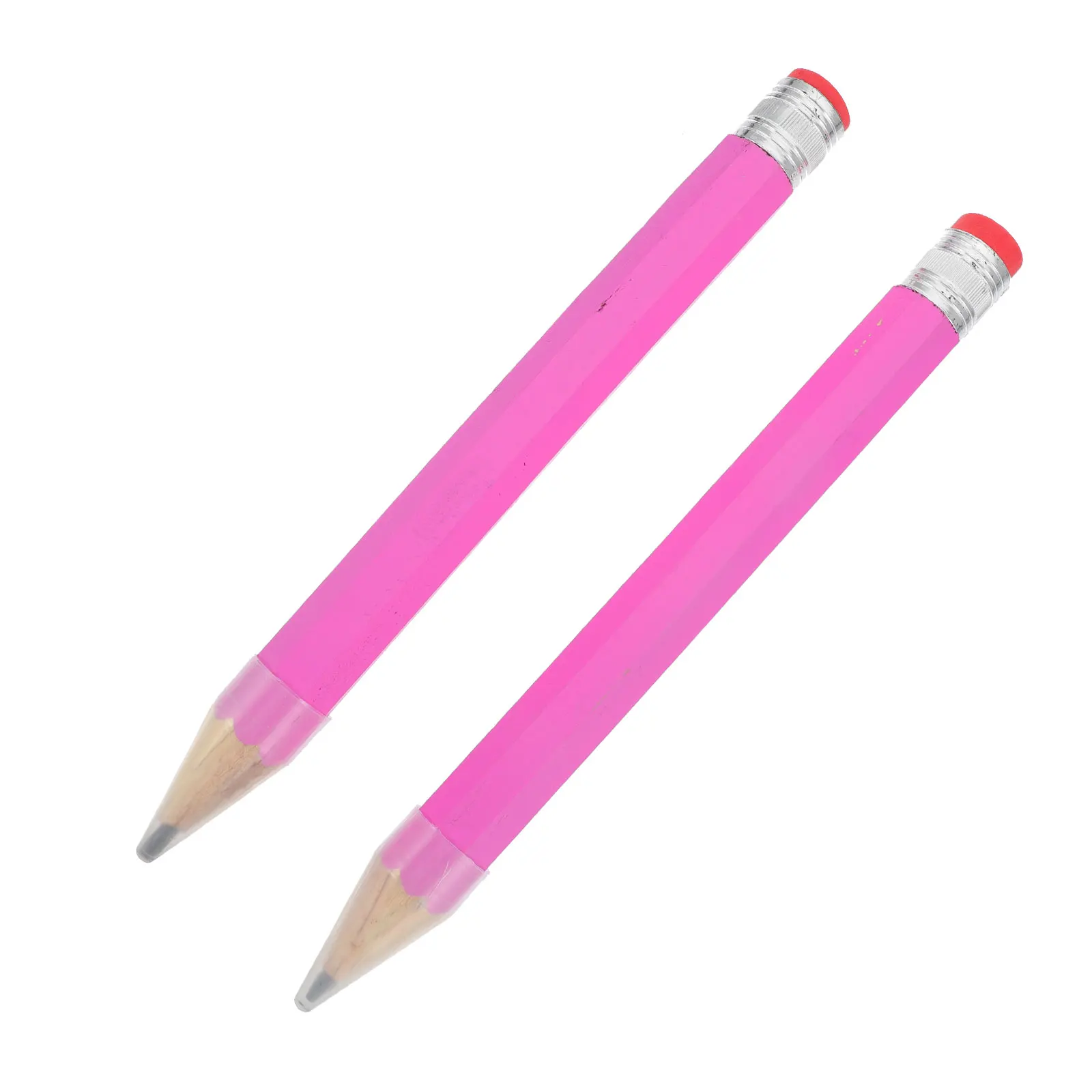 

2 Pcs Oversized School Props Wooden Pencil Long Pencils Crayon Pink Preschool