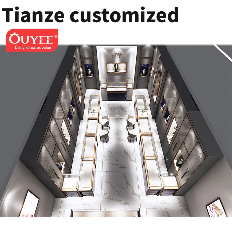 

Customized-modern jewelry shop display furniture jewelry showroom counter design jewellery display cabinets Jewelry Showcase