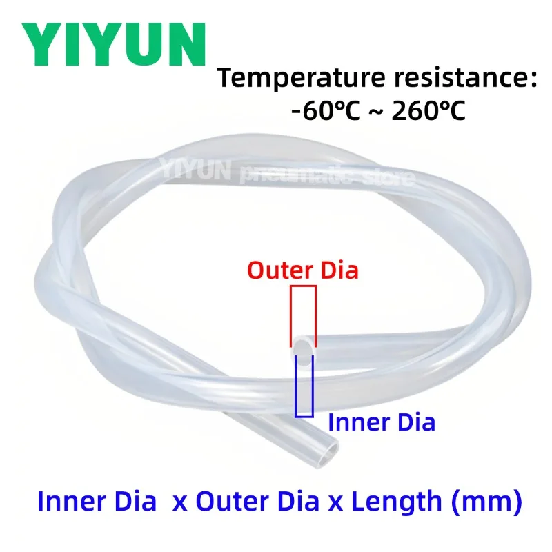 1M/5M Food Grade Clear Silicone Tube Transparent Flexible Soft Rubber Hose For Water Dispenser Aquarium ID 0.3-12mm xOD 0.8-16mm