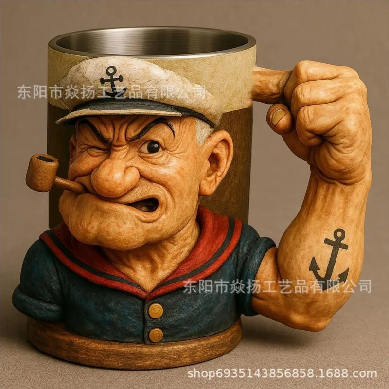 3D Popeye Power Cup Household Decoration Resin Crafts Ornament For Popeye Mug - Detail 1