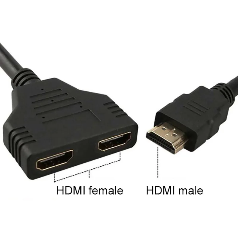 HD HDMI-compatible 1 In 2 Out Splitter Cable Male to 2 Female Connector Switcher Adapter Converter For HDTV Tablet XBOX 1080P A4