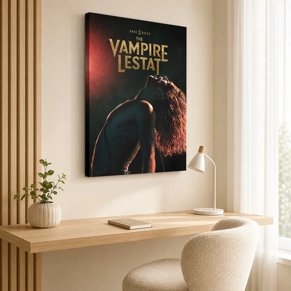 Vampire Lestat Book Gallery Wrapped Canvas Print Customized Photo Gothic Cover Illustration Wall Art For Library Reader Gift