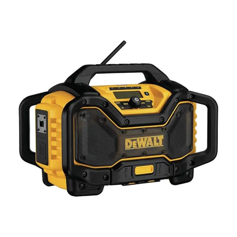 DEWALT 20V MAX Bluetooth Radio, 100 ft Range, Battery and AC Power Cord Included, Portable for Jobsites (DCR025)