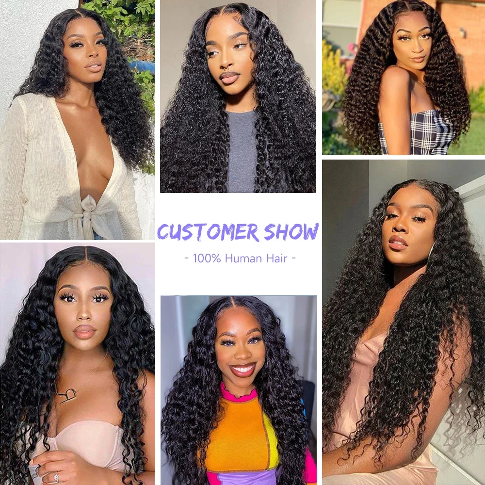 Water Wave Wig Glueless Wig Human Hair For Women Wet And Wavy Pre Cut 4x4 Lace Front Human Hair Wig