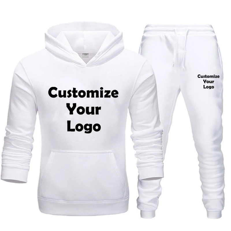 Customized New Men's Fashion Tracksuit Casual Sport Suit Jogging Suit diy printing Hoodie Pants Set