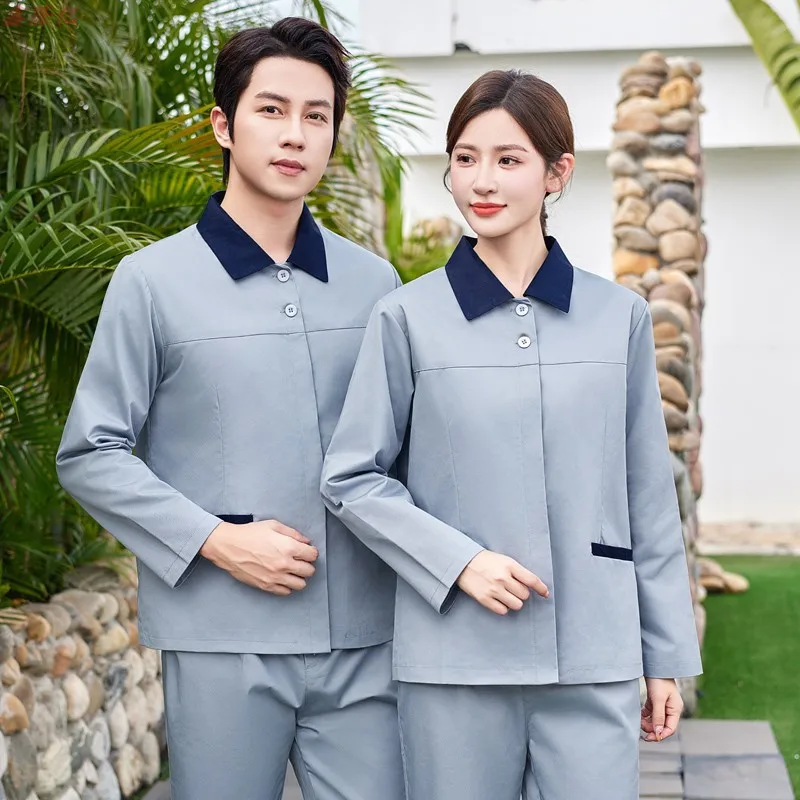 Garden Property Hospital Mall Cleaning Staff Uniform Long Sleeve Hotel Guest Room Cleaner Cleaning Uniform Set