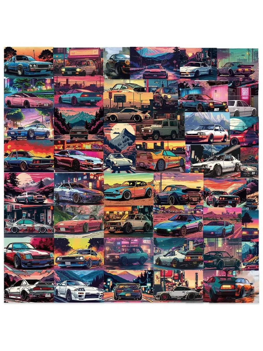 50 naklejek JDM Racing na walizkę, deskorolkę, laptopa, bagaż, lodówkę, telefon komórkowy, naklejki w stylu samochodowym