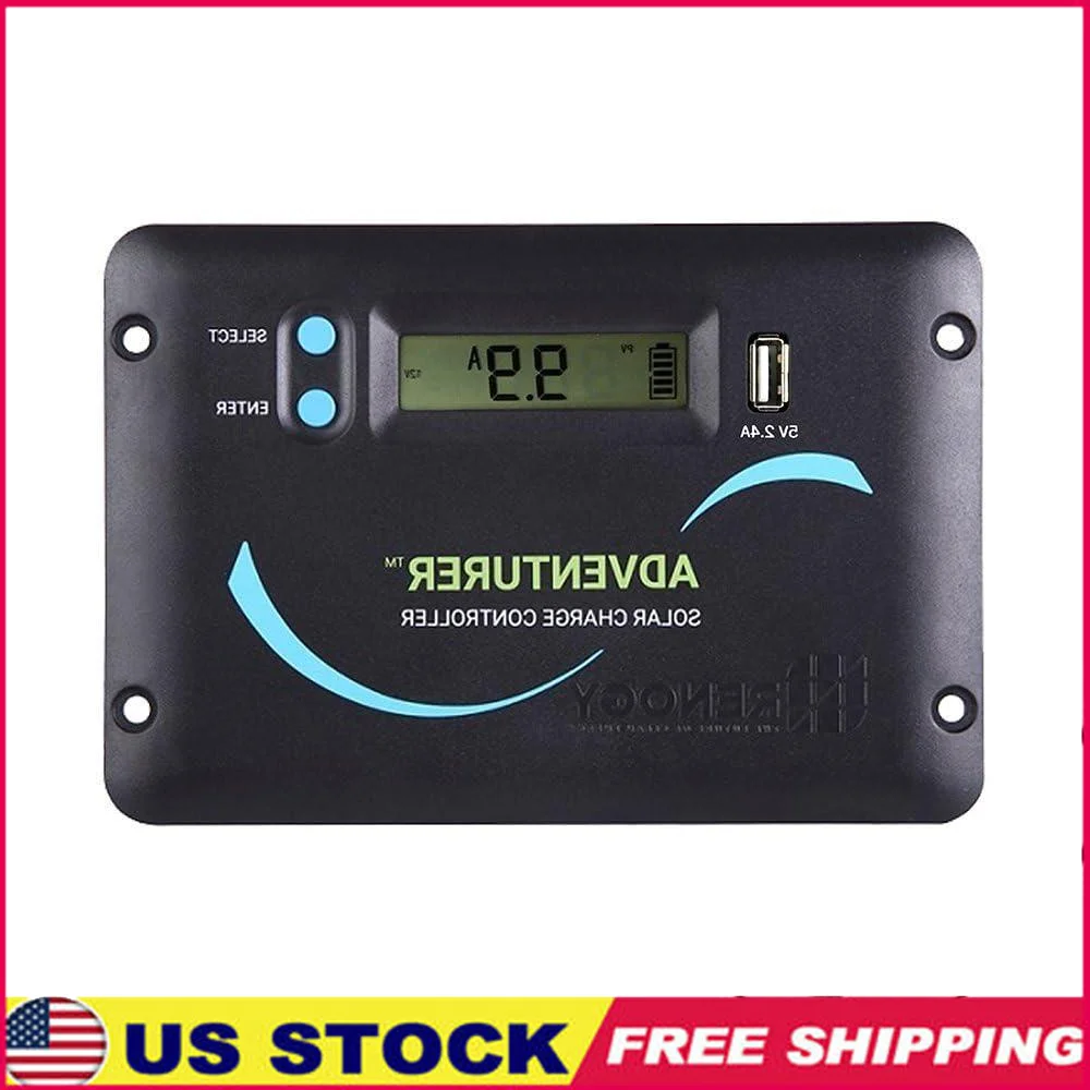 30a-solar-charge-controller-12v-24v-pwm-lcd-display-negative-ground-flush-mount-compatible-with-gel-agm-lithium-batteries