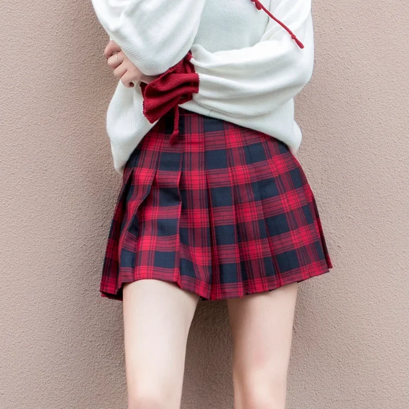 Pleated Plaid Skirt Egirl Eam School Girl Uniform Y2k Korean Style Kawaii High Waist Short Mini A Line Summer Women\'s Clothing