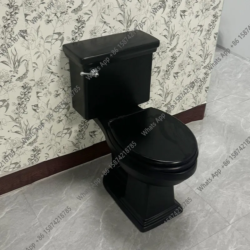 Black retro toilet European American household toilet siphon black classic toilet integrated Bathroom Furniture
