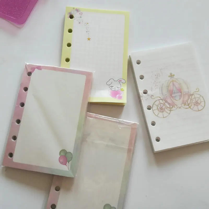 A7 Gradient Colorful Grid Loose-leaf Colorful Refill Inner Page Line Blank Grid Inner Page Inside Paper Stationery