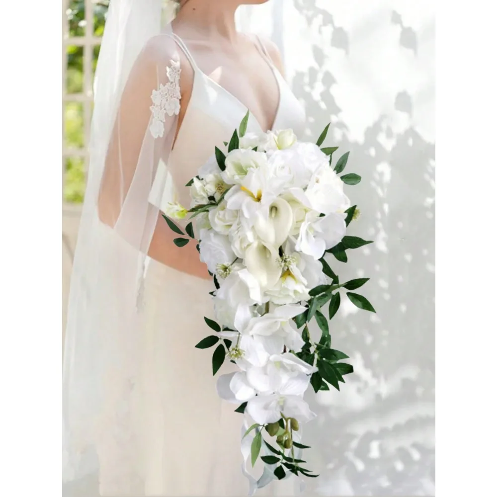 Large Wedding Bouquets For Bride Bridesmaid, Bridal Bouquets For Bride,Wedding Ceremony And Anniversary Valentine's Day Decor