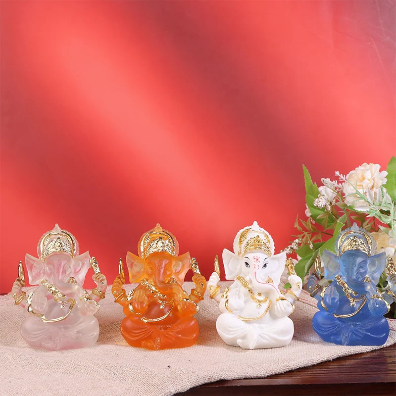 Ganesh Hindu Elephant God Of Success Statue Water Glass Resin Figurine Elephant God Ornament Home Desktop Decoration Accessories