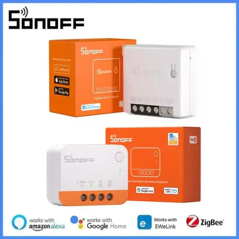 

Умный выключатель SONOFF ZBMINIL2 / ZBMINI ZigBee, не требуется нейтральный провод, двухсторонний переключатель, беспроводное приложение EWeLink через Alexa Google Home