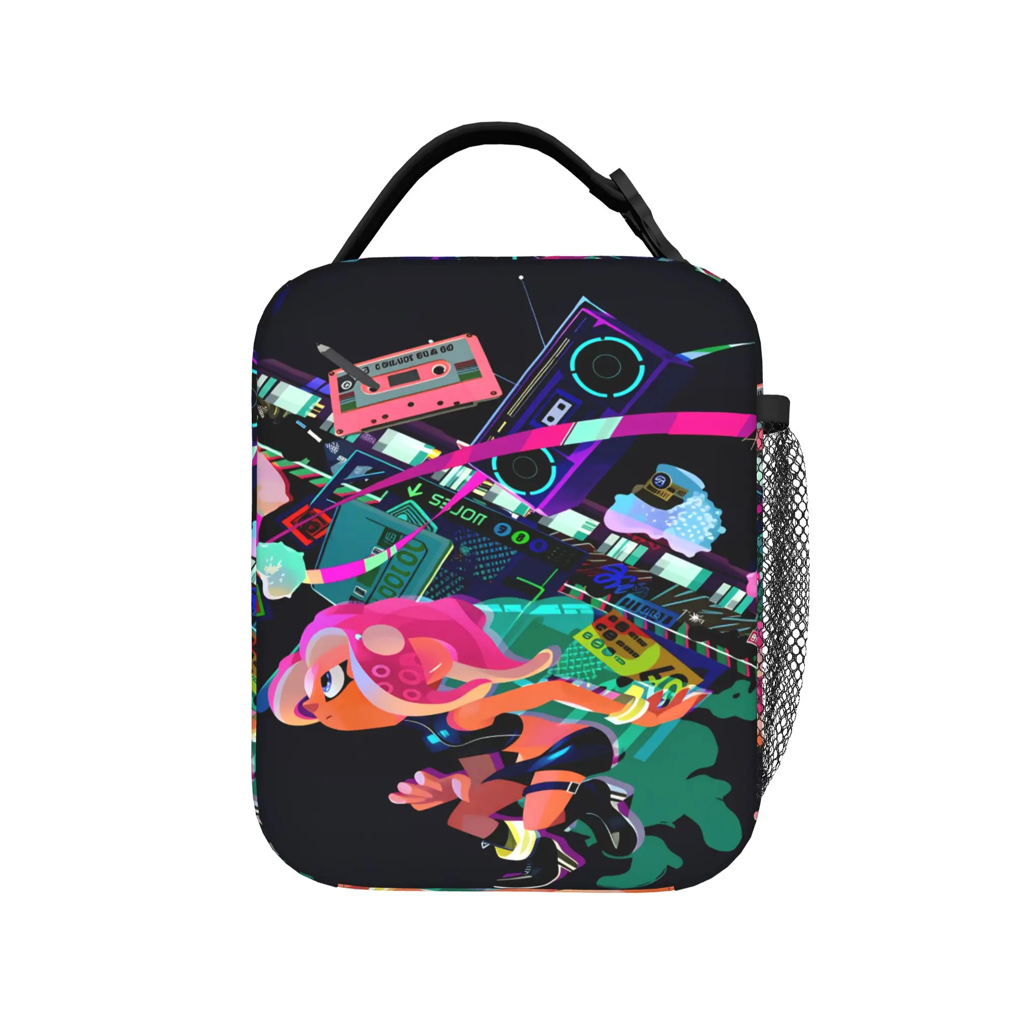 Splatoons Shoot Lunch Bag  Office Lunch Box For Adult Cute Designer Tote Food Bags Oxford Portable Insulated Cooler Bag