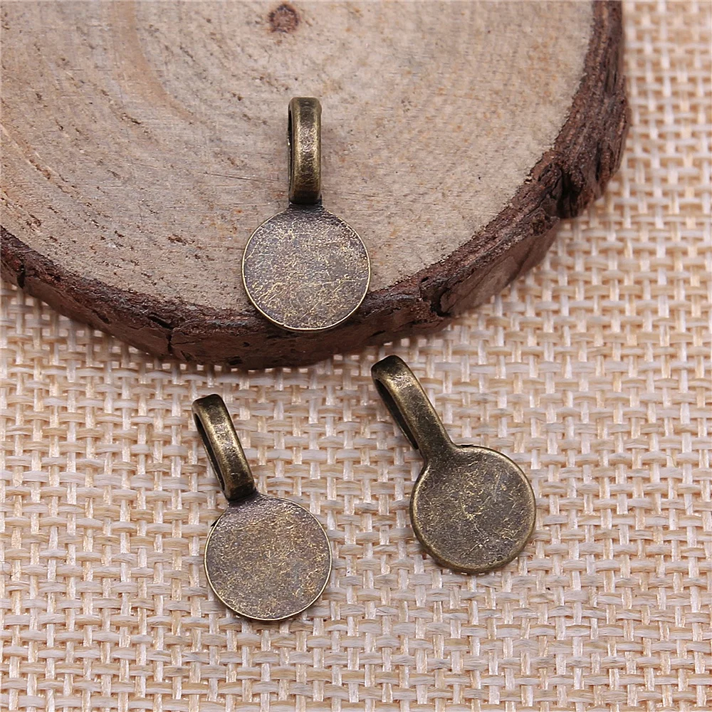 WYSIWYG 10pcs 18x9mm Charm Bails Hangers Bails Hangers For Jewelry Making DIY Necklace Antique Silver Color Bails Hangers Beads