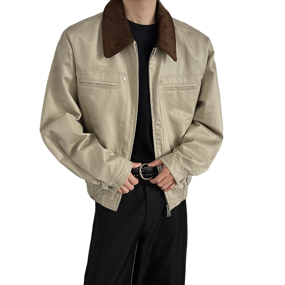 Men's Loose Lapel Pilot Jacket Outerwear For American Retro Workwear Long Sleeve Cardigan Suitable for Everyday and Casual Wear