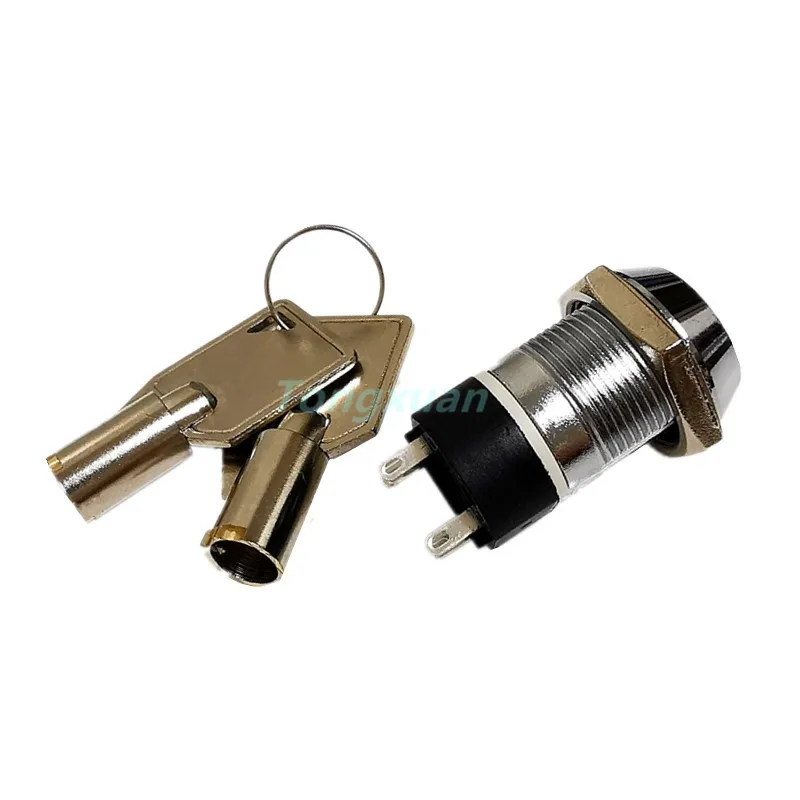 1pc 19mm Metal 4Pin ON-OFF 2Position DPST A Series Electronic Lock Key Switch 1902 2NO 2NC