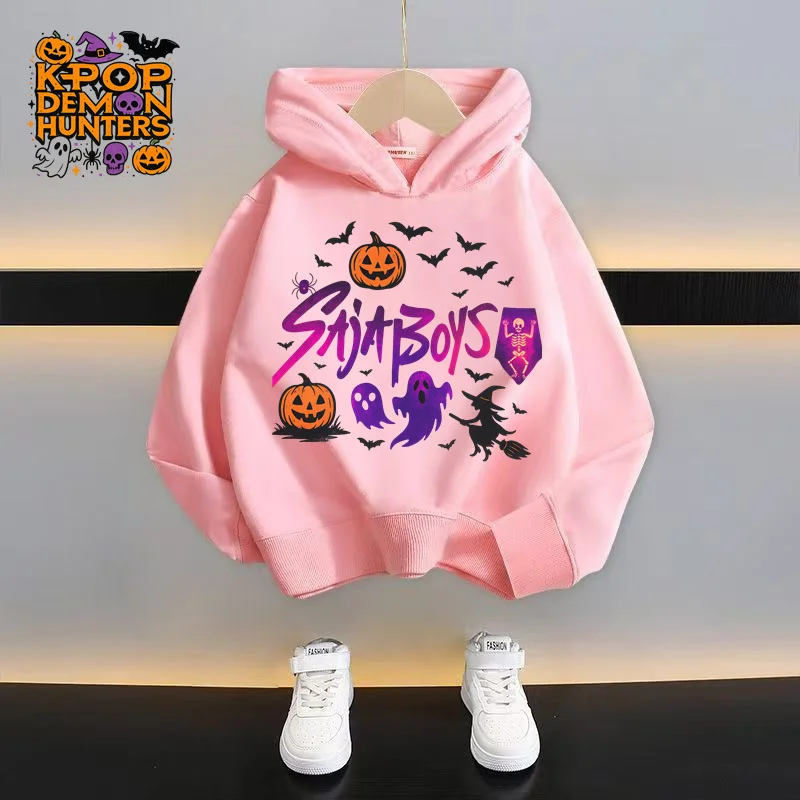

2026 K-pop Demon Hunters Hoodies Girl Thin Hooded Sweatshirt Autumn Tracksuit Hood Sportswear Long Sleeve Pullover Kids Clothing