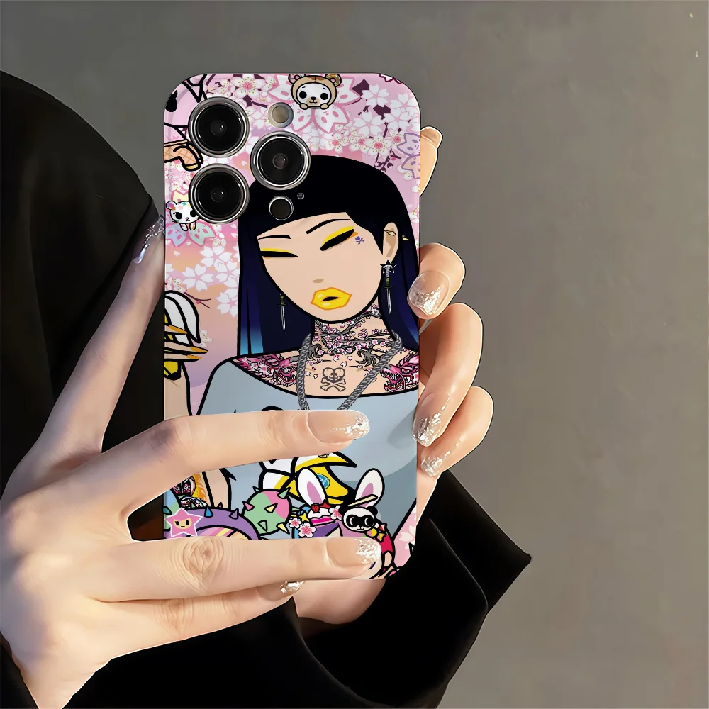 العصرية العلامة التجارية T-tokidokis الكرتون لطيف جراب هاتف آيفون 17 16 15 14 13 12 11 زائد برو ماكس ثقب دقيق صغير مطابقة فيلم Co #3