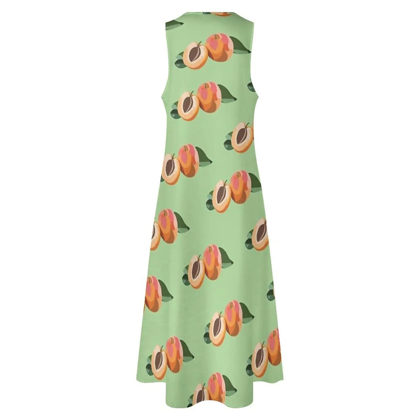 Estampado de melocotón con fondo verde Vestido largo Vestidos de novia vestidos para eventos especiales Vestidos de baile